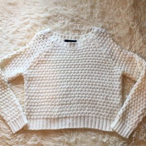 White knit sweater